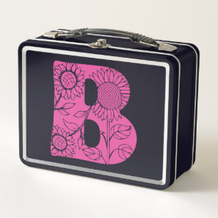 Lunch Box monogramme floral B lettre majuscule