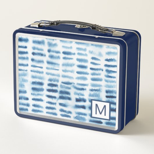 Lunch Box Monogramme | Impression de l'aquarelle Indigio (Dos)