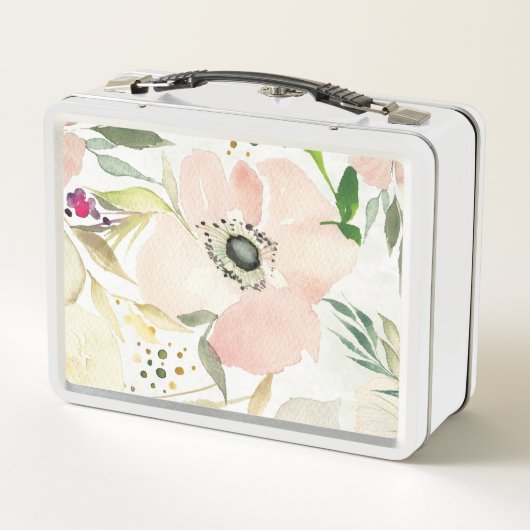 Lunch Box Monogramme | la joie de l'aquarelle du blanc | (Dos)
