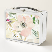Lunch Box Monogramme | la joie de l'aquarelle du blanc | (Devant)