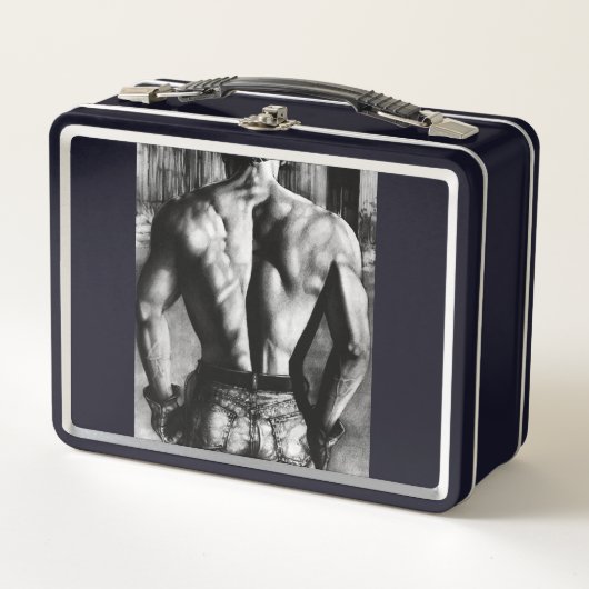 Lunch Box Monogramme meilleur dos Masculine Bodybuilder (Devant)