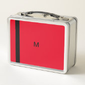 Lunch Box Monogrammé Moderne Élégant Rouge (Dos)