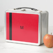 Lunch Box Monogrammé Moderne Élégant Rouge (En situation)