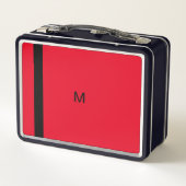 Lunch Box Monogrammé Moderne Élégant Rouge (Dos)