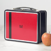 Lunch Box Monogrammé Moderne Élégant Rouge (En situation)