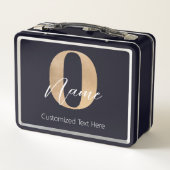 Lunch Box Monogramme moderne O & Nom initial Personnalisé (Dos)