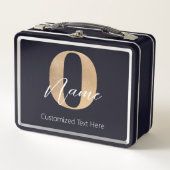 Lunch Box Monogramme moderne O & Nom initial Personnalisé (Devant)