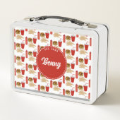 Lunch Box Monogramme Motif de hamburger de restauration rapi (Dos)