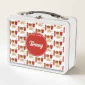 Lunch Box Monogramme Motif de hamburger de restauration rapi (Devant)