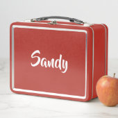 Lunch Box Monogramme nom moderne rouge blanc, (En situation)