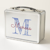 Lunch Box Monogramme Nom personnalisé Garçon (Devant)