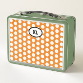 Lunch Box Monogramme Orange Green Great Day Pois (Dos)