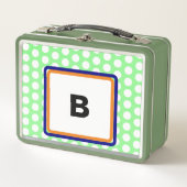 Lunch Box Monogramme Orange Green Pois Motivation (Devant)