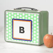 Lunch Box Monogramme Orange Green Pois Motivation (En situation)