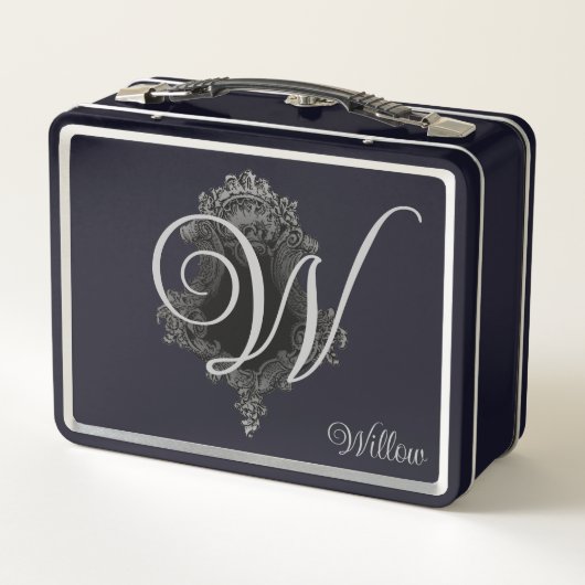 Lunch Box Monogramme personnalisé initial (Dos)