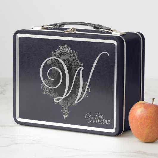 Lunch Box Monogramme personnalisé initial (En situation)