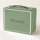 Lunch Box Monogramme personnalisé Rouge Vert Bleu argent (Dos)