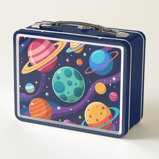 Lunch Box Monogramme Planètes rétro (Dos)