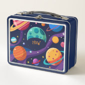 Lunch Box Monogramme Planètes rétro (Devant)