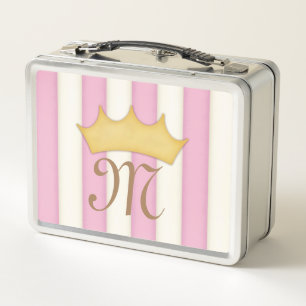 Lunch Box Monogramme Princesse Couronné de Rayures Victorien