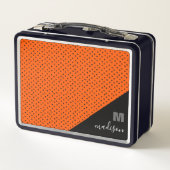 Lunch Box Monogramme Rétro Orange Et Points Noirs (Dos)