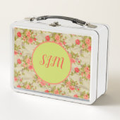 Lunch Box Monogramme Rose de Shabby (Devant)