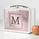 Lunch Box Monogramme rose Parties scintillant or (En situation)