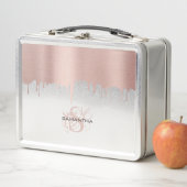 Lunch Box Monogramme Rose tendance Pink Gold (En situation)