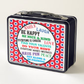 Lunch Box Monogramme Rouge Blanc Bleu Points Motivation (Dos)