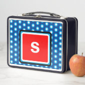 Lunch Box Monogramme Rouge Blanc Bleu Points Motivation (En situation)