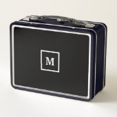 Lunch Box Monogramme rustique Cool noir et blanc image Cowbo (Dos)
