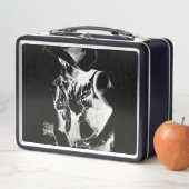 Lunch Box Monogramme rustique Cool noir et blanc image Cowbo (En situation)