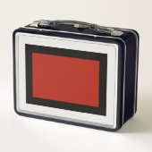 Lunch Box Monogramme simple et élégant Bloc de couleur rouge (Dos)