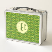 Lunch Box Monogramme vert jaune roue motif (Dos)