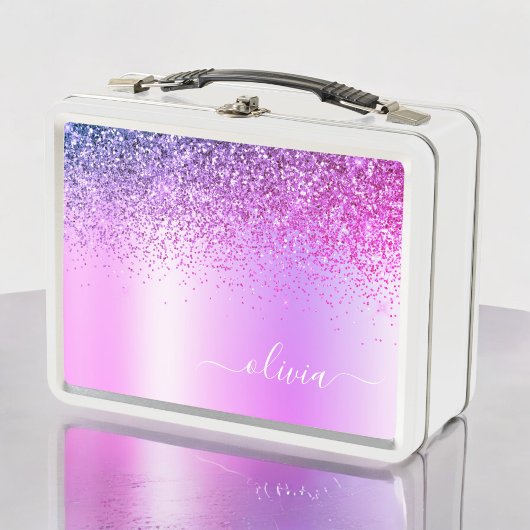 Lunch Box Monogramme violet Parties scintillant Étincelante