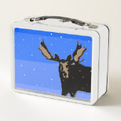 Lunch Box Moose en hiver - Art original de la faune (Dos)