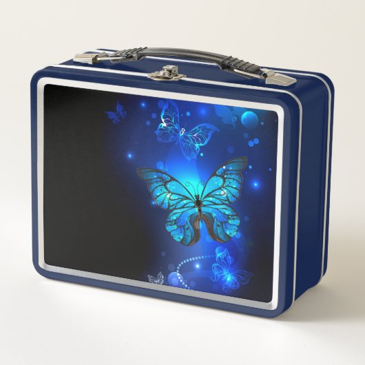 Lunch Box Morpho Butterfly in the Dark Background (Devant)