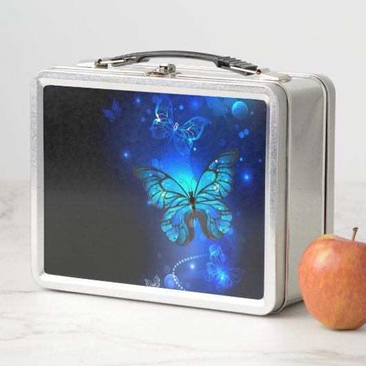 Lunch Box Morpho Butterfly in the Dark Background (En situation)