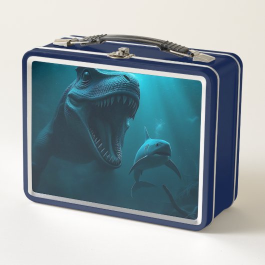 Lunch Box Mosasaure poursuivant un requin (Devant)