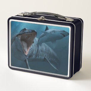 Lunch Box Mosasaurus pourchasse le requin