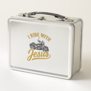 Lunch Box Motard Chrétien Je Roule Avec Jésus Vintage Moto