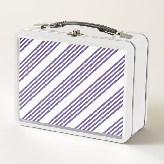 Lunch Box Motif à cinq bandes Ultra violet et blanc (Devant)