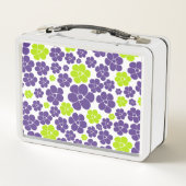 Lunch Box Motif à fleurs en vert citron et violet (Dos)