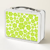 Lunch Box Motif à fleurs en vert et blanc citron (Dos)