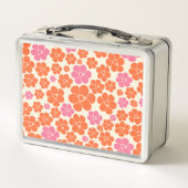 Lunch Box Motif à fleurs - rose, orange et crème (Dos)