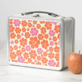 Lunch Box Motif à fleurs - rose, orange et crème (En situation)