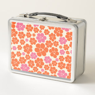Lunch Box Motif à fleurs - rose, orange et crème