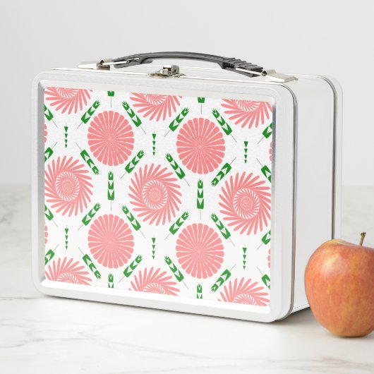 Lunch Box motif à fleurs roses (En situation)