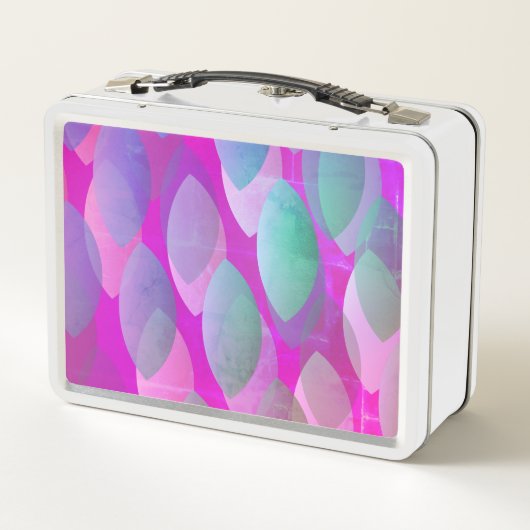 Lunch Box Motif Abstrait moderne | Magenta Purple Rose Turqu (Dos)