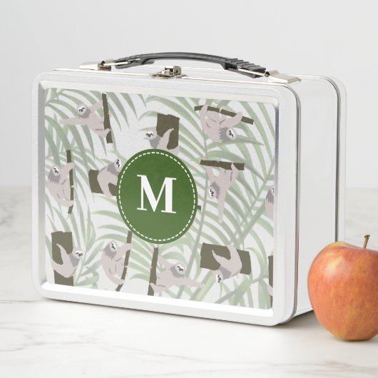Lunch Box Motif animal mignon en forêt sauvage Monogramme (En situation)